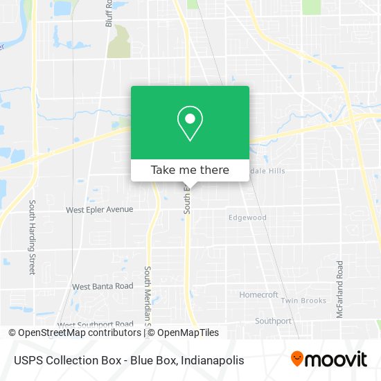 Mapa de USPS Collection Box - Blue Box