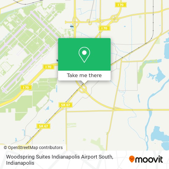Mapa de Woodspring Suites Indianapolis Airport South