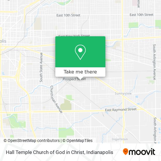 Hall Temple Church of God in Christ map