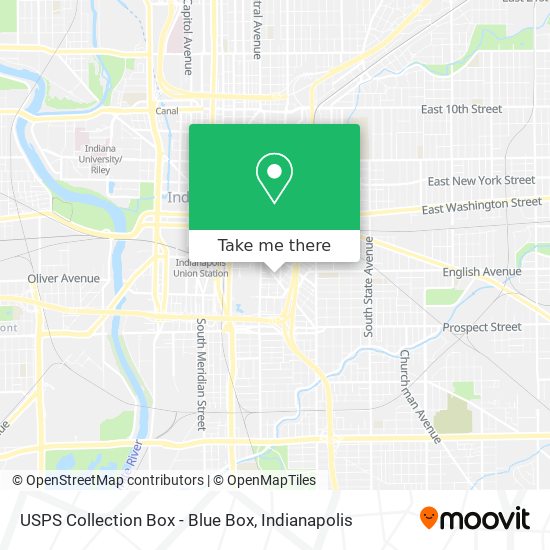 Mapa de USPS Collection Box - Blue Box