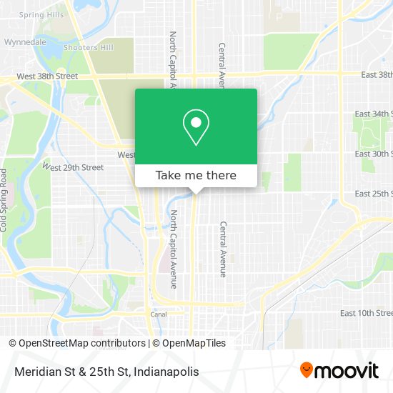Meridian St & 25th St map