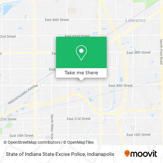 State of Indiana State Excise Police map