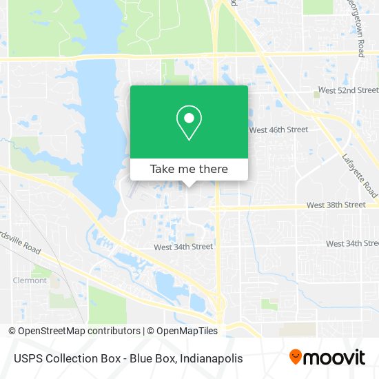 Mapa de USPS Collection Box - Blue Box