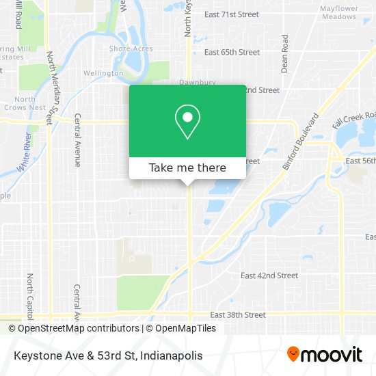 Keystone Ave & 53rd St map