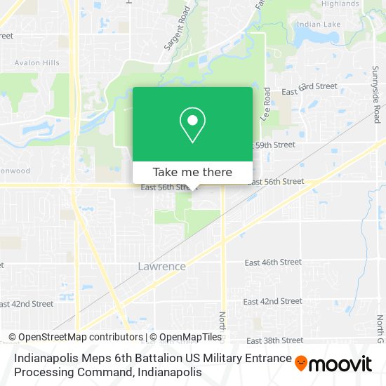 Indianapolis Meps 6th Battalion US Military Entrance Processing Command map