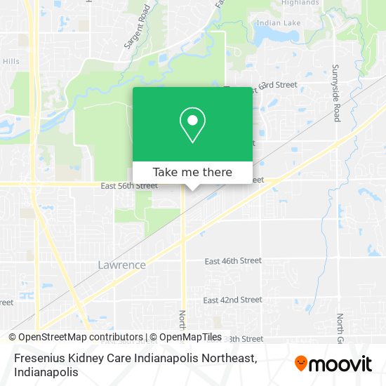 Fresenius Kidney Care Indianapolis Northeast map