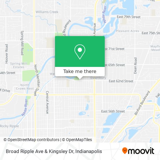 Mapa de Broad Ripple Ave & Kingsley Dr