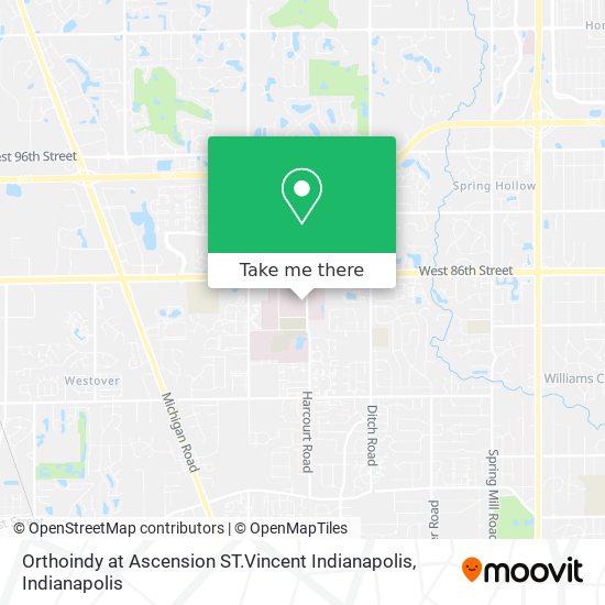 Orthoindy at Ascension ST.Vincent Indianapolis map