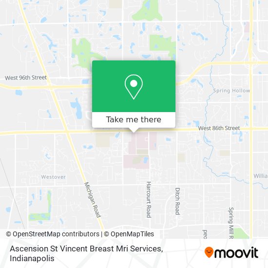 Ascension St Vincent Breast Mri Services map