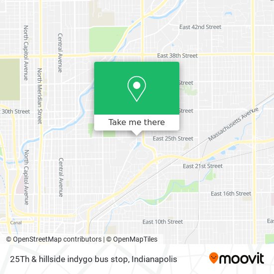 Mapa de 25Th & hillside indygo bus stop