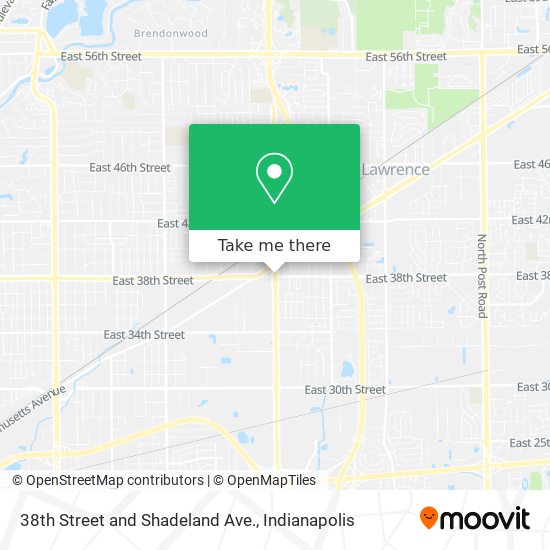 38th Street and Shadeland Ave. map