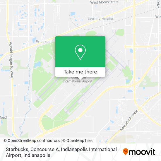 How to get to Starbucks Concourse A Indianapolis International