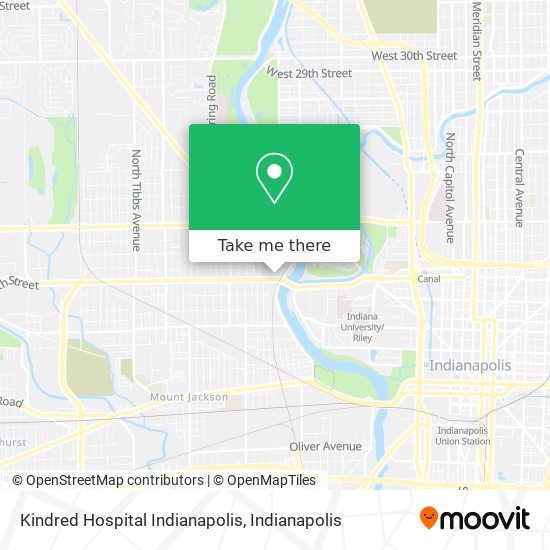 Kindred Hospital Indianapolis map