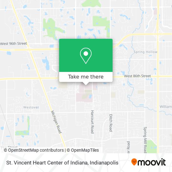 Mapa de St. Vincent Heart Center of Indiana