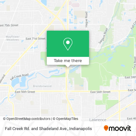 Fall Creek Rd. and Shadeland Ave. map