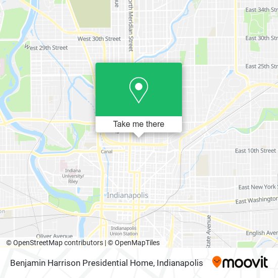 Benjamin Harrison Presidential Home map