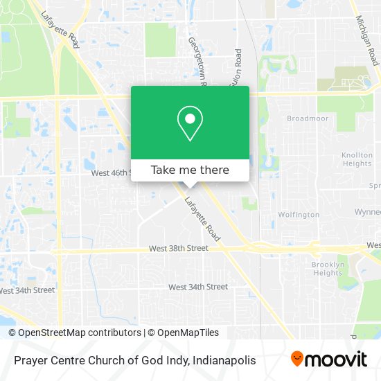 Prayer Centre Church of God Indy map