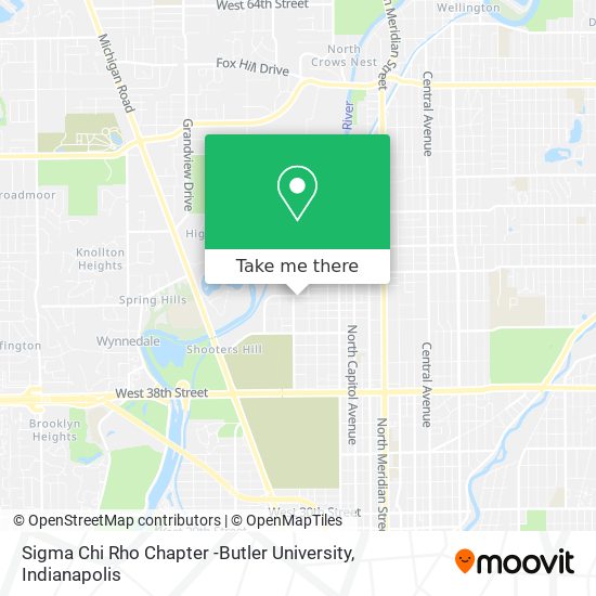 Mapa de Sigma Chi Rho Chapter -Butler University