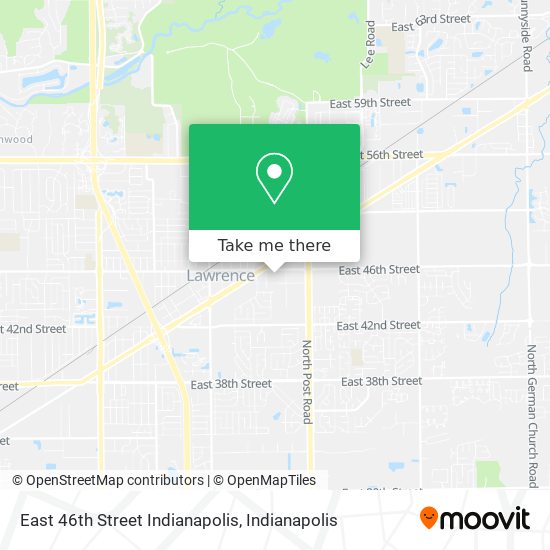 East 46th Street Indianapolis map