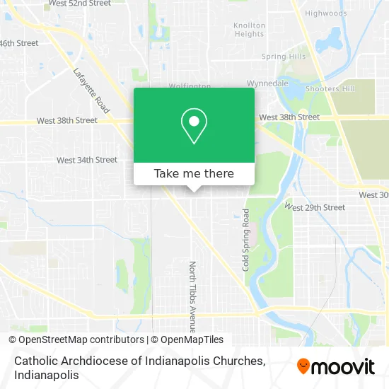 Mapa de Catholic Archdiocese of Indianapolis Churches