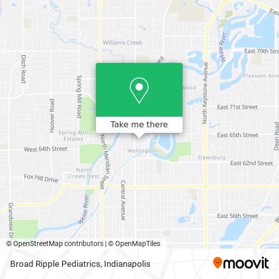 Mapa de Broad Ripple Pediatrics