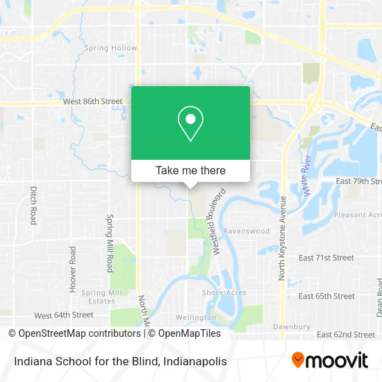 Indiana School for the Blind map
