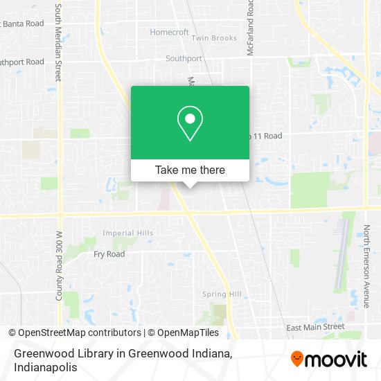 Greenwood Library in Greenwood Indiana map