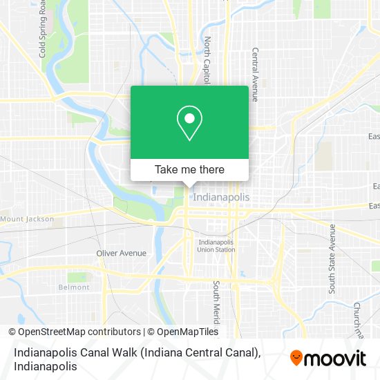 Mapa de Indianapolis Canal Walk (Indiana Central Canal)