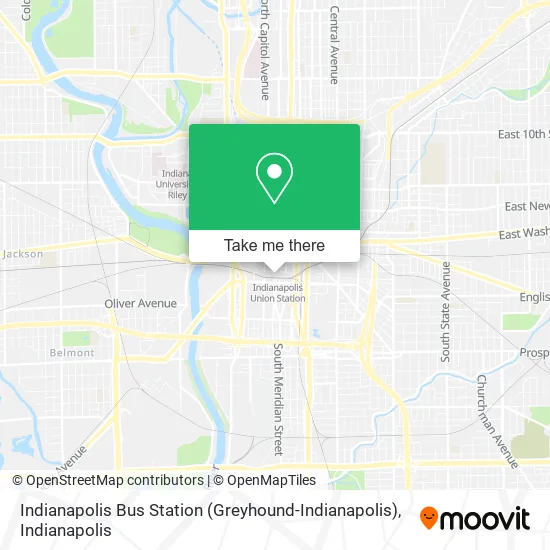 Mapa de Indianapolis Bus Station (Greyhound-Indianapolis)