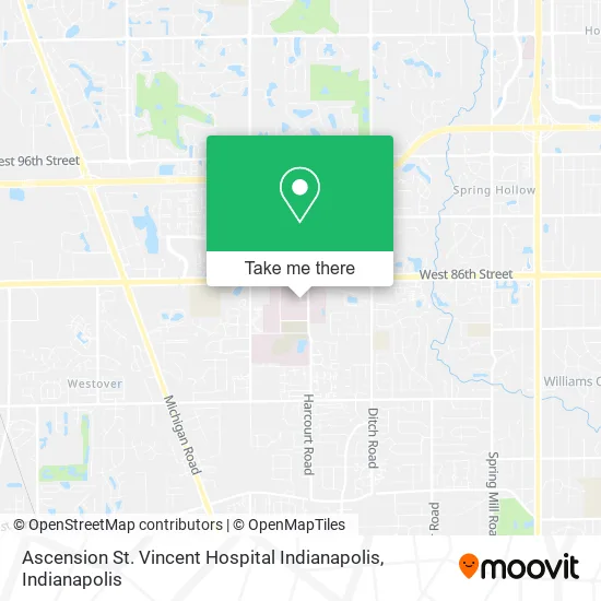Ascension St. Vincent Hospital Indianapolis map