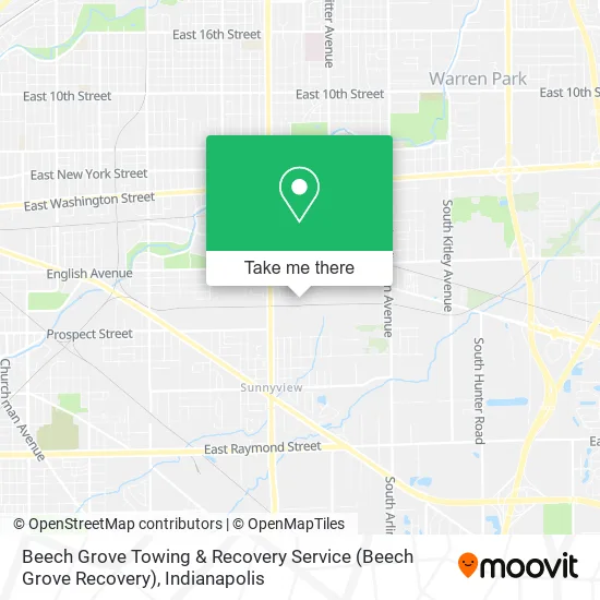 Beech Grove Towing & Recovery Service (Beech Grove Recovery) map