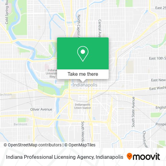 Mapa de Indiana Professional Licensing Agency