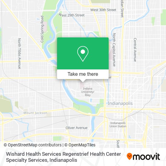 Mapa de Wishard Health Services Regenstrief Health Center Specialty Services