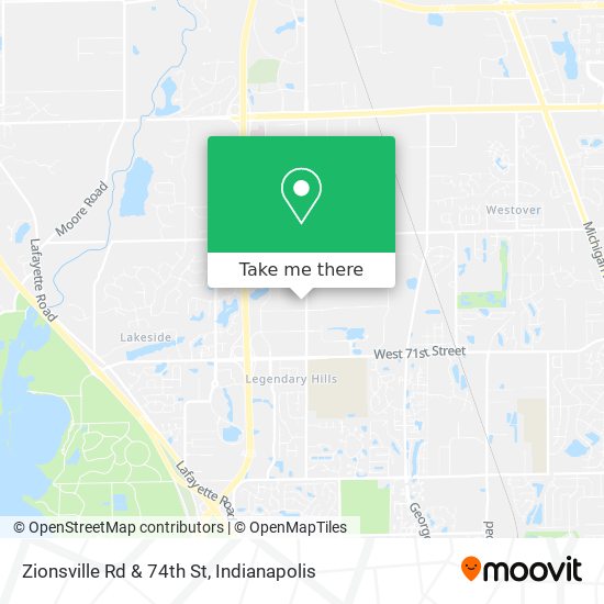 Zionsville Rd & 74th St map