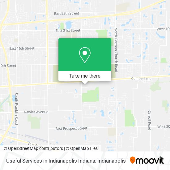 Mapa de Useful Services in Indianapolis Indiana