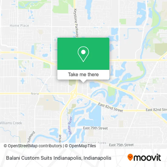 Balani Custom Suits Indianapolis map