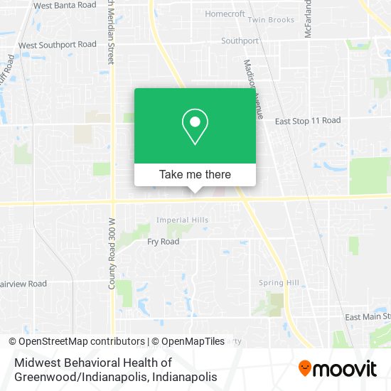 Midwest Behavioral Health of Greenwood / Indianapolis map