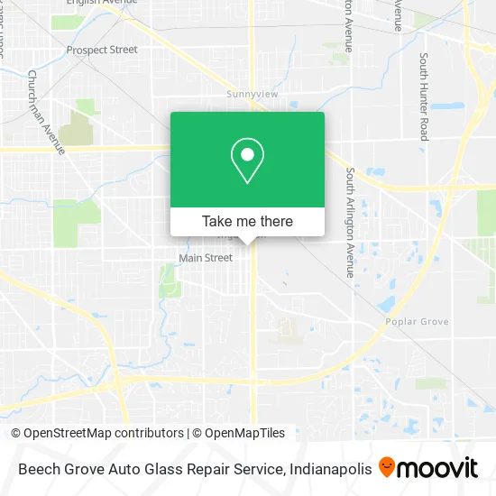 Beech Grove Auto Glass Repair Service map
