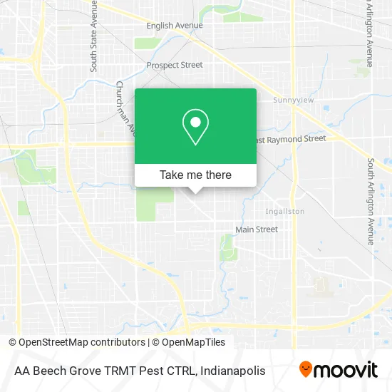 Mapa de AA Beech Grove TRMT Pest CTRL