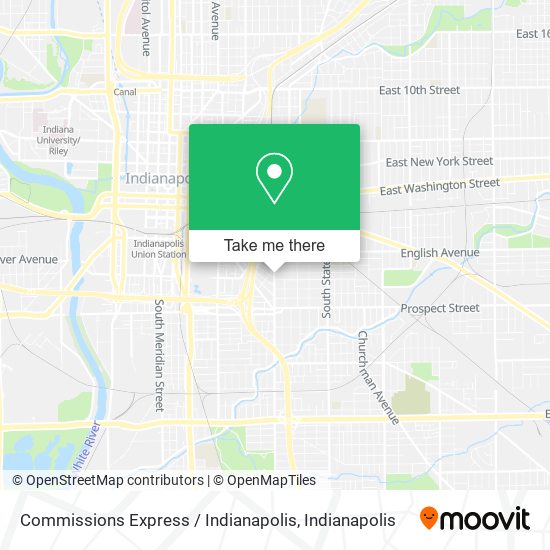 Mapa de Commissions Express / Indianapolis