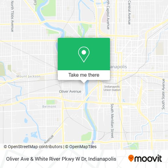 Oliver Ave & White River Pkwy W Dr map