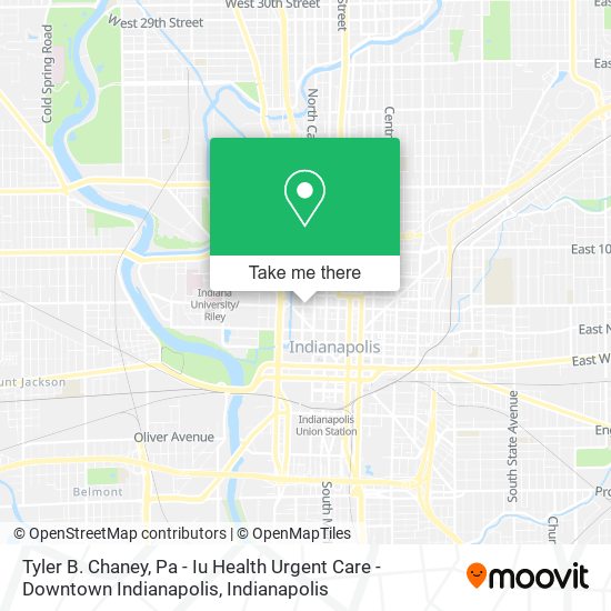 Tyler B. Chaney, Pa - Iu Health Urgent Care - Downtown Indianapolis map