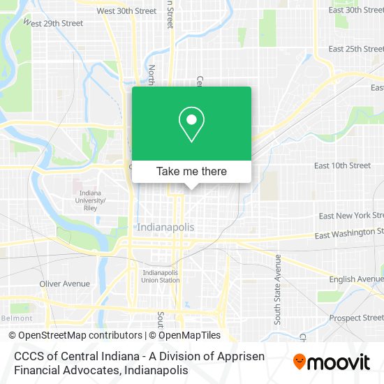 CCCS of Central Indiana - A Division of Apprisen Financial Advocates map