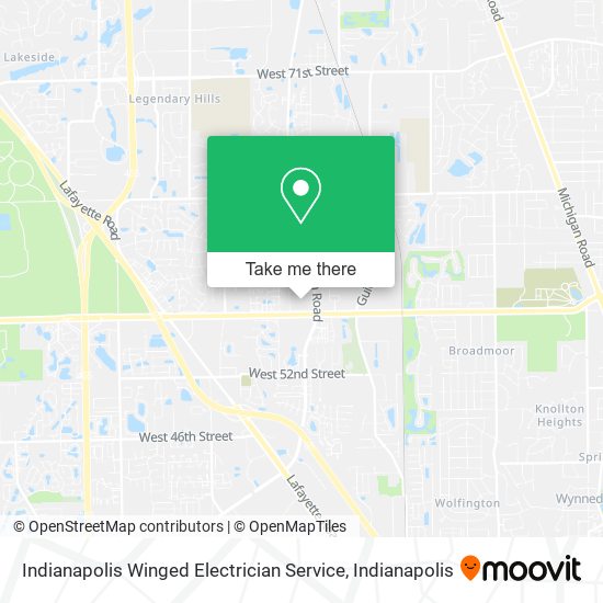 Indianapolis Winged Electrician Service map