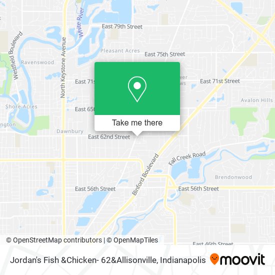 Mapa de Jordan's Fish &Chicken- 62&Allisonville