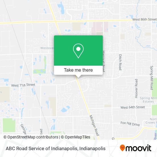 ABC Road Service of Indianapolis map