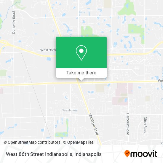 West 86th Street Indianapolis map