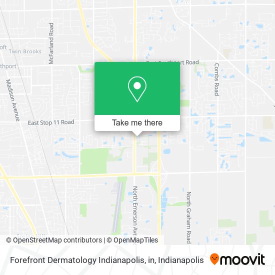 Forefront Dermatology Indianapolis, in map