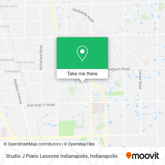 Mapa de Studio J Piano Lessons Indianapolis