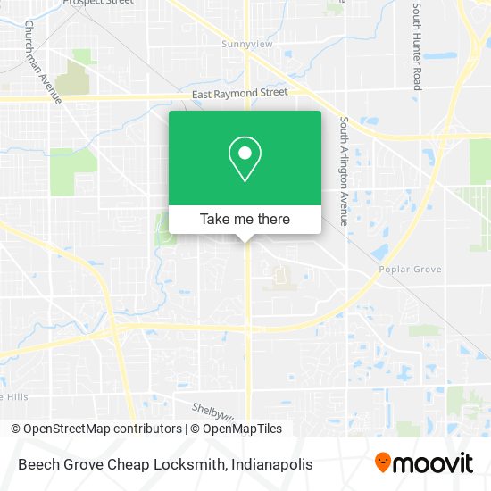 Mapa de Beech Grove Cheap Locksmith